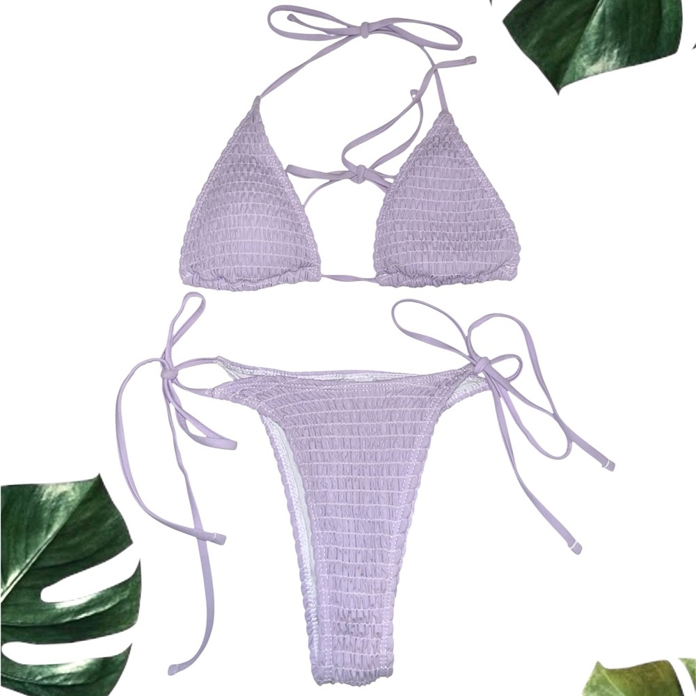 Lilac Ribbed Bikini Set